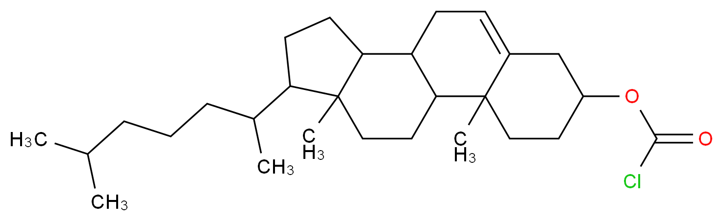 2,15-dimethyl-14-(6-methylheptan-2-yl)tetracyclo[8.7.0.0^{2,7}.0^{11,15}]heptadec-7-en-5-yl chloroformate_分子结构_CAS_7144-08-3