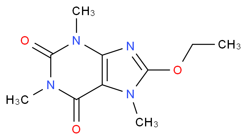 8-ethoxy-1,3,7-trimethyl-2,3,6,7-tetrahydro-1H-purine-2,6-dione_分子结构_CAS_577-66-2