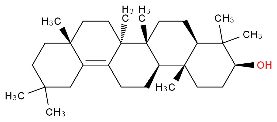 (3S,4aR,6aR,6bS,8aR,14aR,14bR)-4,4,6a,6b,8a,11,11,14b-octamethyl-1,2,3,4,4a,5,6,6a,6b,7,8,8a,9,10,11,12,13,14,14a,14b-icosahydropicen-3-ol_分子结构_CAS_508-04-3