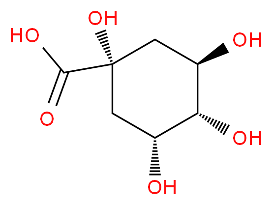 D-(-)-奎宁酸_分子结构_CAS_77-95-2)