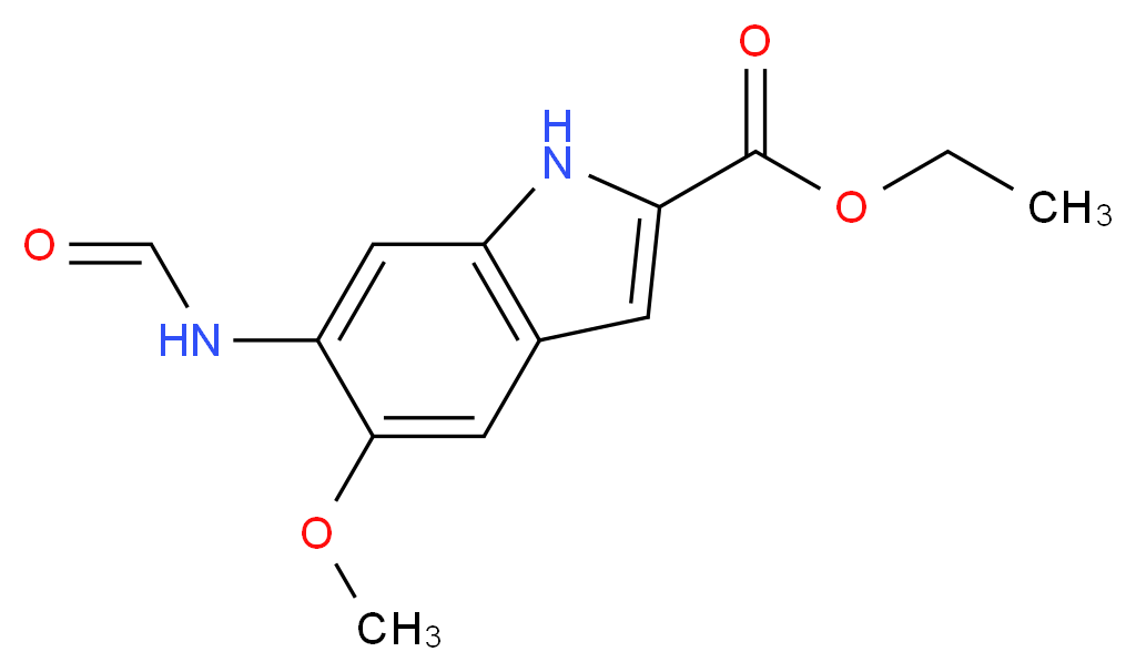 Ethyl 6-Formylamino-5-methoxyindole-2-carboxylate_分子结构_CAS_119825-27-3)