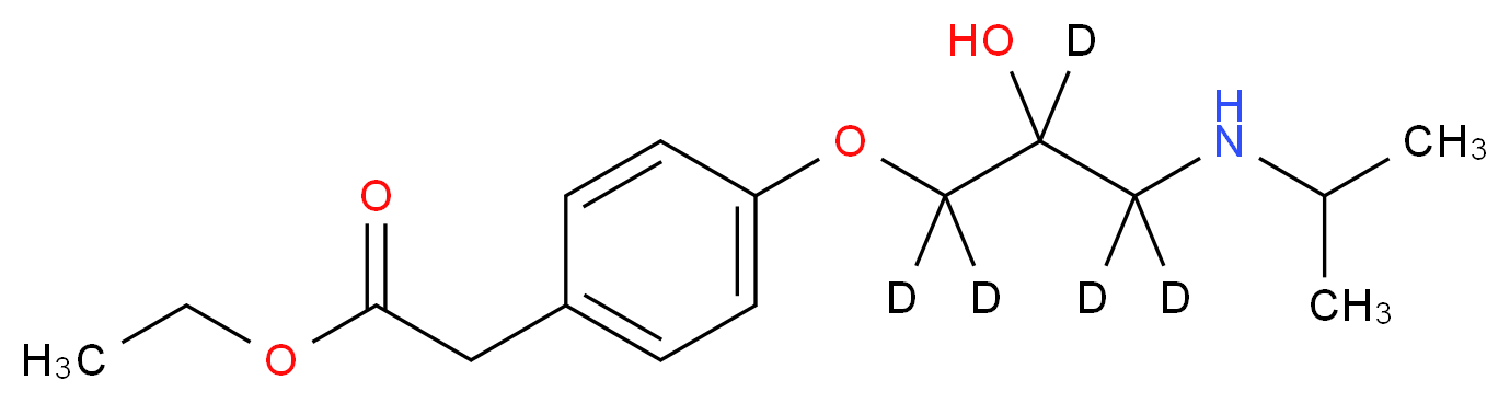 ethyl 2-(4-{2-hydroxy-3-[(propan-2-yl)amino](<sup>2</sup>H<sub>5</sub>)propoxy}phenyl)acetate_分子结构_CAS_1189704-28-6