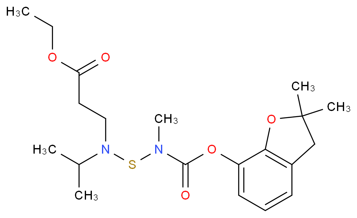 ethyl 3-{[({[(2,2-dimethyl-2,3-dihydro-1-benzofuran-7-yl)oxy]carbonyl}(methyl)amino)sulfanyl](propan-2-yl)amino}propanoate_分子结构_CAS_82560-54-1