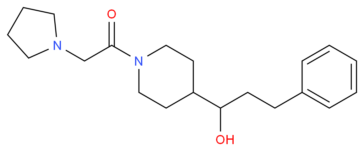 3-phenyl-1-[1-(1-pyrrolidinylacetyl)-4-piperidinyl]-1-propanol_分子结构_CAS_)