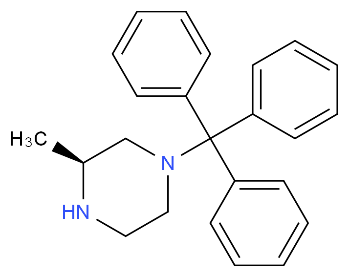 (S)-3-Methyl-1-trityl-piperazine_分子结构_CAS_625843-74-5)