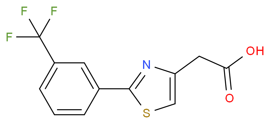 2-{2-[3-(Trifluoromethyl)phenyl]-1,3-thiazol-4-yl}acetic acid_分子结构_CAS_886361-94-0)