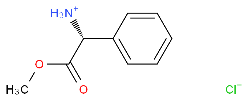 D-(-)-α-苯甘氨酸甲酯.盐酸盐_分子结构_CAS_19883-41-1)