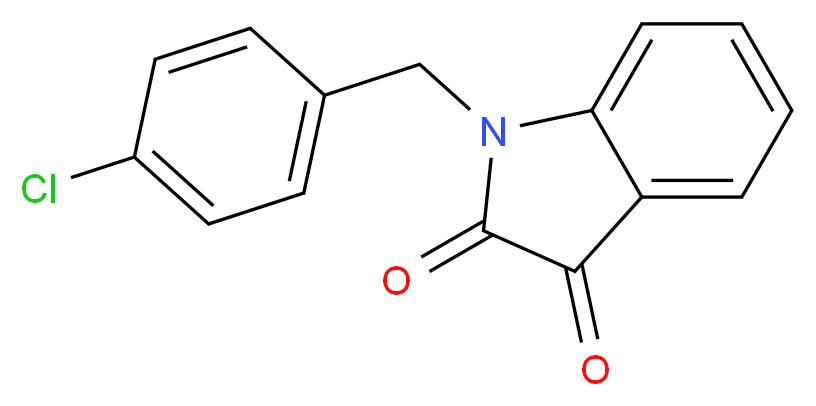 1-[(4-chlorophenyl)methyl]-2,3-dihydro-1H-indole-2,3-dione_分子结构_CAS_26960-66-7