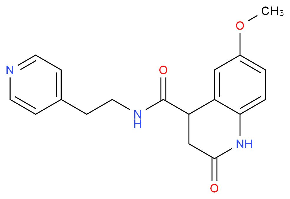 6-methoxy-2-oxo-N-[2-(4-pyridinyl)ethyl]-1,2,3,4-tetrahydro-4-quinolinecarboxamide_分子结构_CAS_)