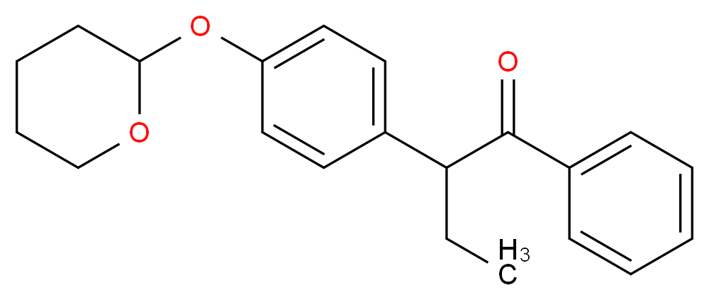 2-[4-(oxan-2-yloxy)phenyl]-1-phenylbutan-1-one_分子结构_CAS_82413-31-8