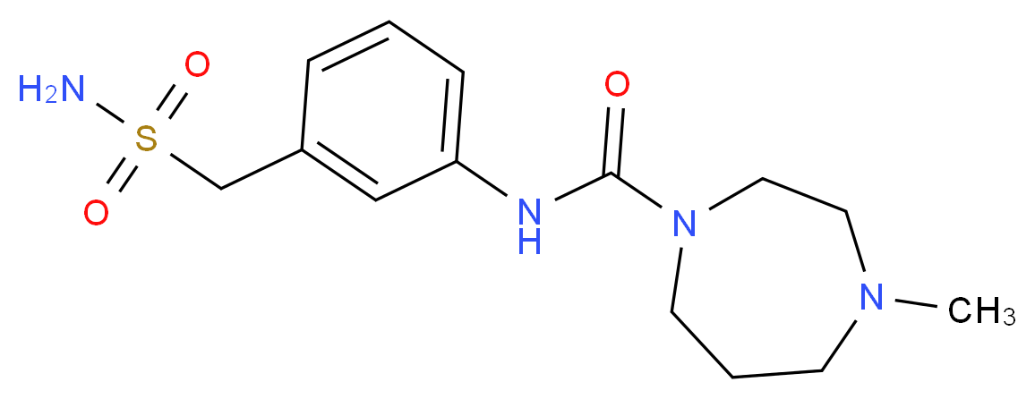 N-{3-[(aminosulfonyl)methyl]phenyl}-4-methyl-1,4-diazepane-1-carboxamide_分子结构_CAS_)