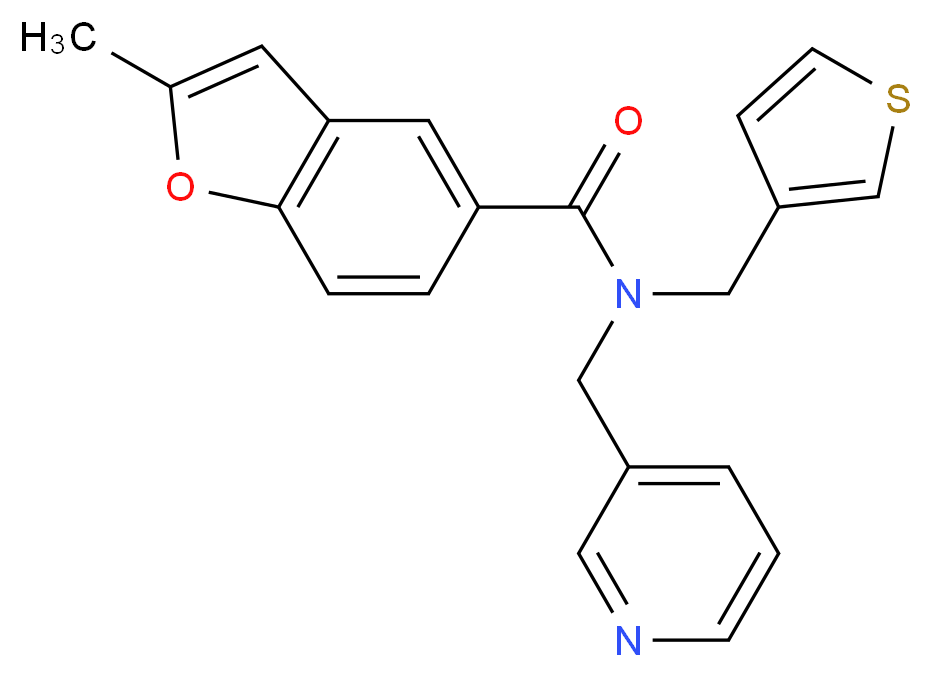 2-methyl-N-(3-pyridinylmethyl)-N-(3-thienylmethyl)-1-benzofuran-5-carboxamide_分子结构_CAS_)