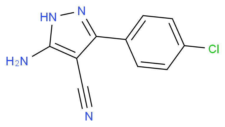 5-amino-3-(4-chlorophenyl)-1H-pyrazole-4-carbonitrile_分子结构_CAS_42754-62-1