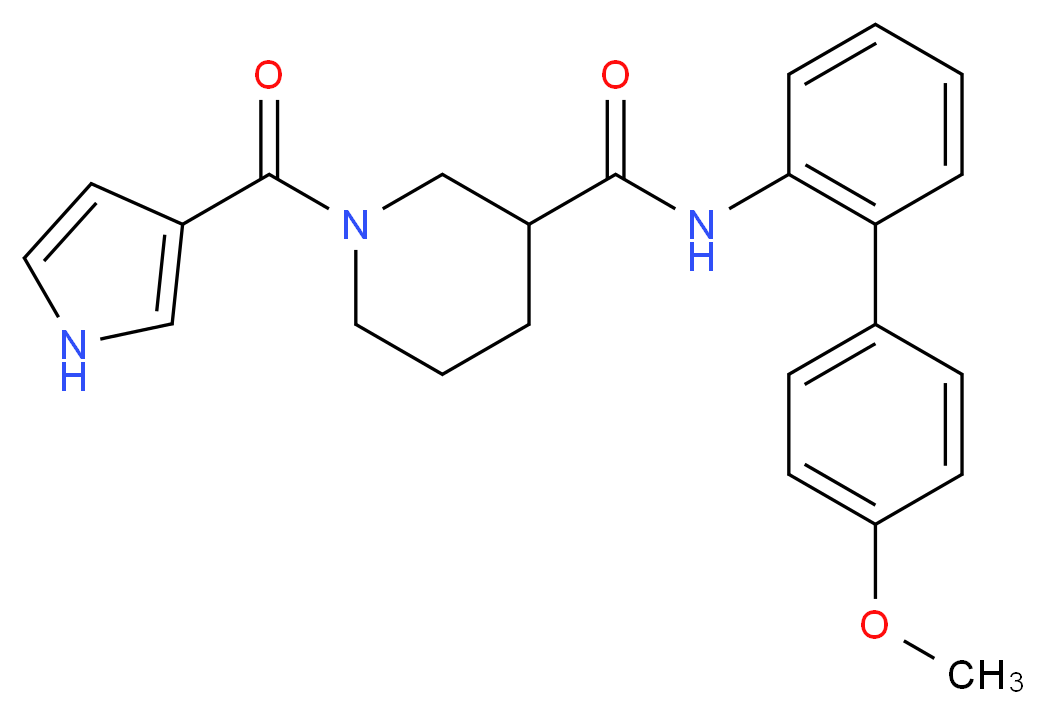 N-(4'-methoxybiphenyl-2-yl)-1-(1H-pyrrol-3-ylcarbonyl)piperidine-3-carboxamide_分子结构_CAS_)