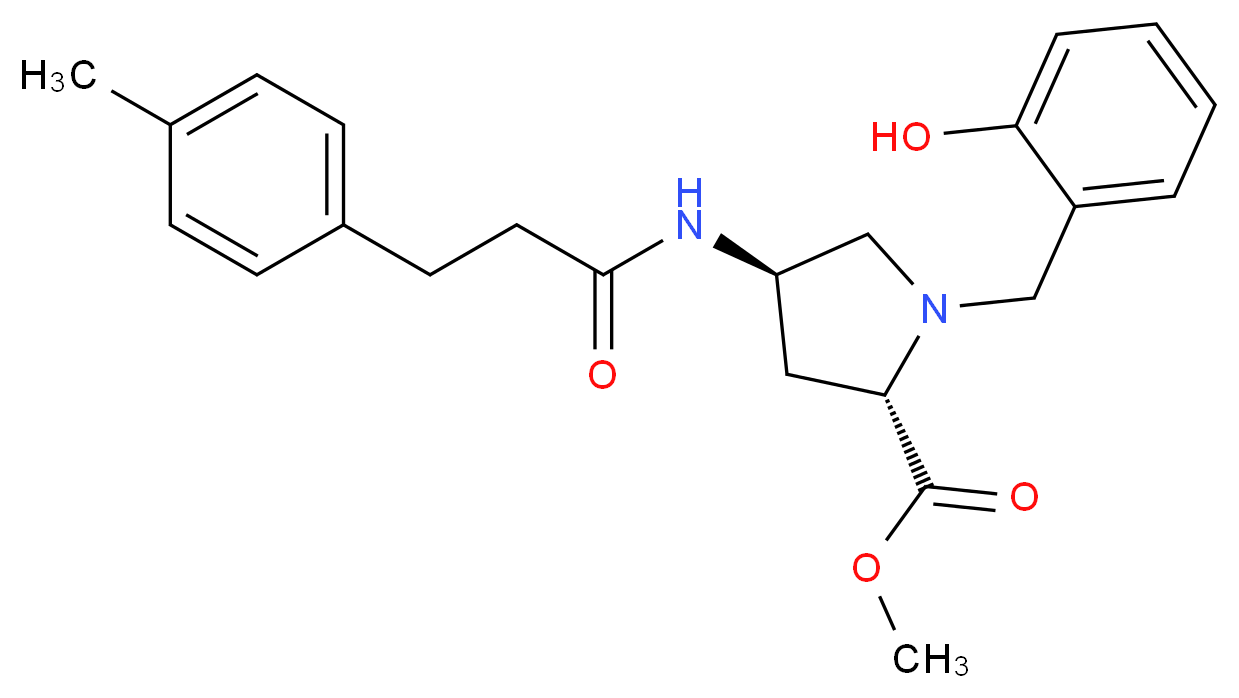 methyl (4R)-1-(2-hydroxybenzyl)-4-{[3-(4-methylphenyl)propanoyl]amino}-L-prolinate_分子结构_CAS_)