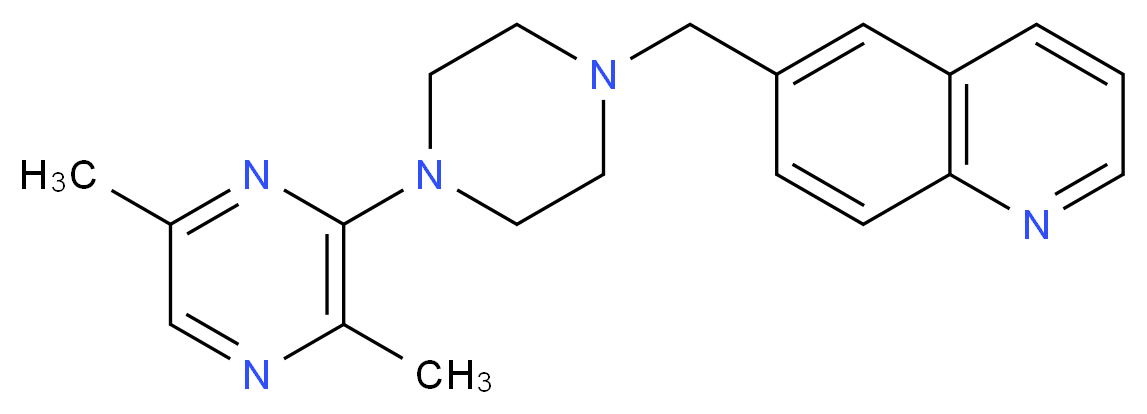6-{[4-(3,6-dimethylpyrazin-2-yl)piperazin-1-yl]methyl}quinoline_分子结构_CAS_)