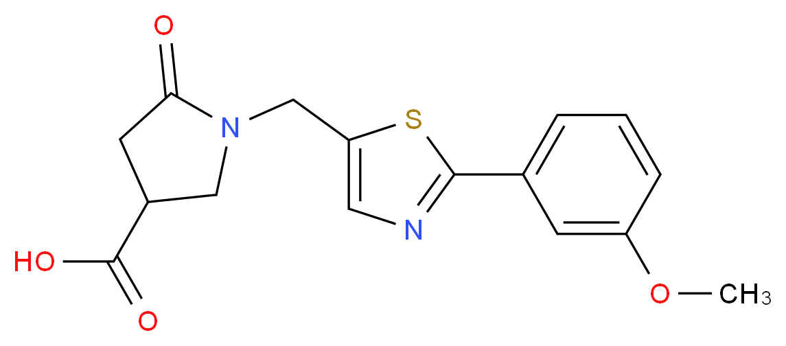 1-{[2-(3-methoxyphenyl)-1,3-thiazol-5-yl]methyl}-5-oxopyrrolidine-3-carboxylic acid_分子结构_CAS_)