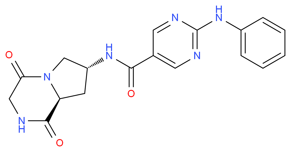 2-anilino-N-[(7R,8aS)-1,4-dioxooctahydropyrrolo[1,2-a]pyrazin-7-yl]pyrimidine-5-carboxamide_分子结构_CAS_)
