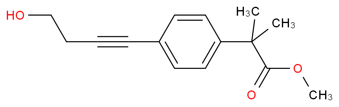 4-(4-Hydroxy-1-butynl)-α,α-dimethylbenzeneacetic Acid Methyl Ester_分子结构_CAS_154825-93-1)