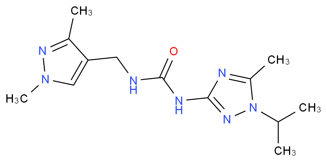 N-[(1,3-dimethyl-1H-pyrazol-4-yl)methyl]-N'-(1-isopropyl-5-methyl-1H-1,2,4-triazol-3-yl)urea_分子结构_CAS_)