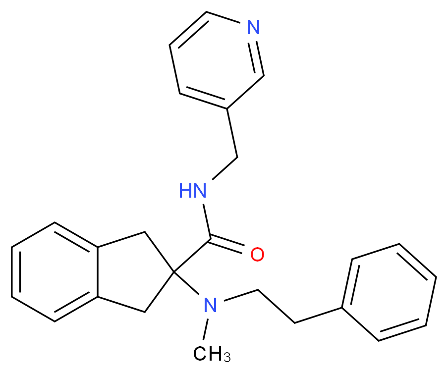 2-[methyl(2-phenylethyl)amino]-N-(3-pyridinylmethyl)-2-indanecarboxamide_分子结构_CAS_)