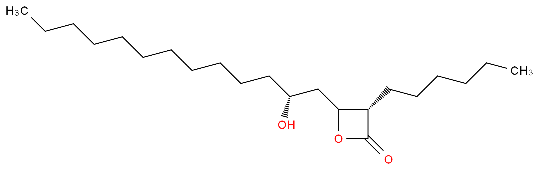 (3S)-3-hexyl-4-[(2R)-2-hydroxytridecyl]oxetan-2-one_分子结构_CAS_104872-06-2