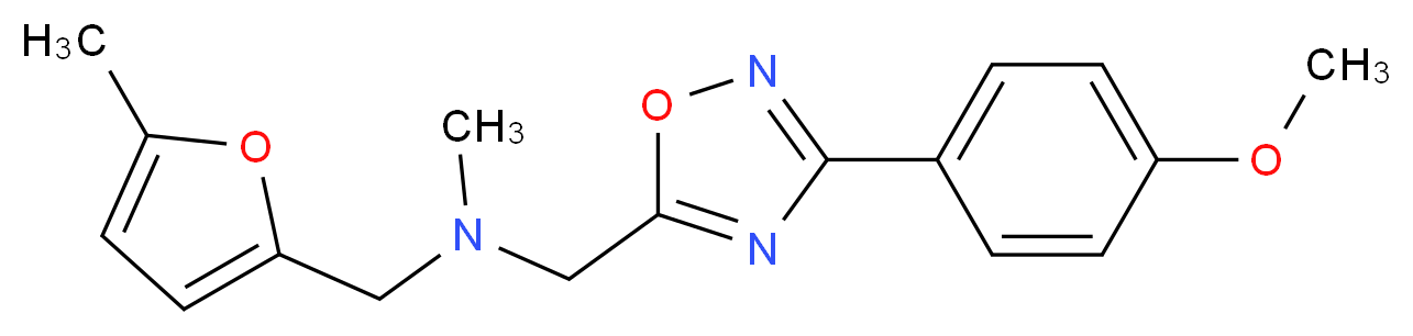1-[3-(4-methoxyphenyl)-1,2,4-oxadiazol-5-yl]-N-methyl-N-[(5-methyl-2-furyl)methyl]methanamine_分子结构_CAS_)