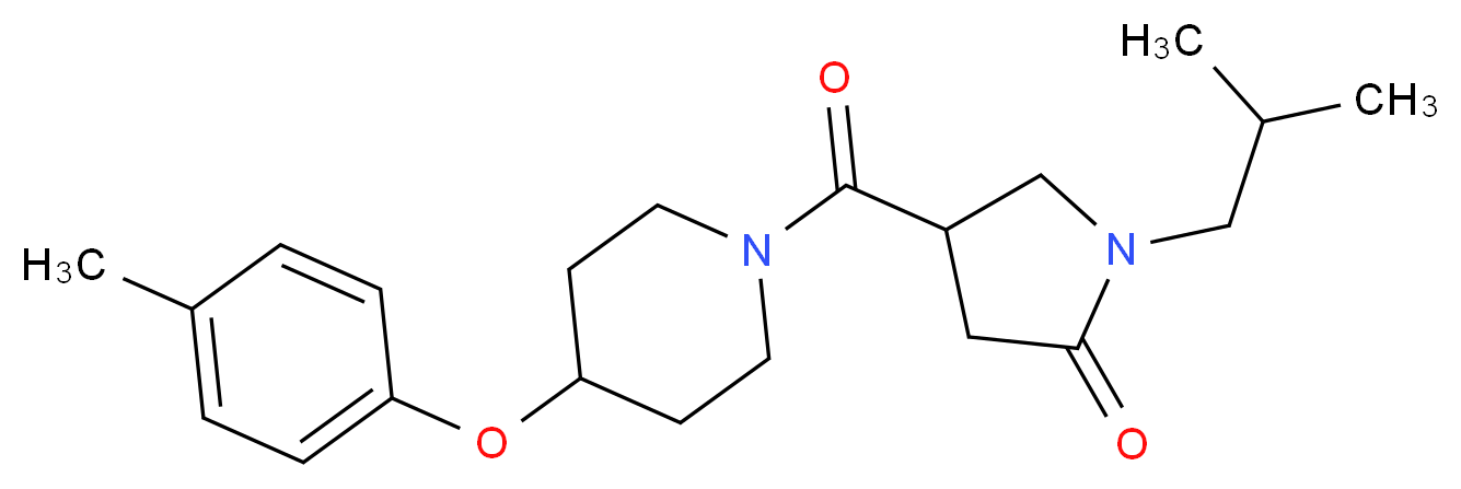 1-isobutyl-4-{[4-(4-methylphenoxy)-1-piperidinyl]carbonyl}-2-pyrrolidinone_分子结构_CAS_)