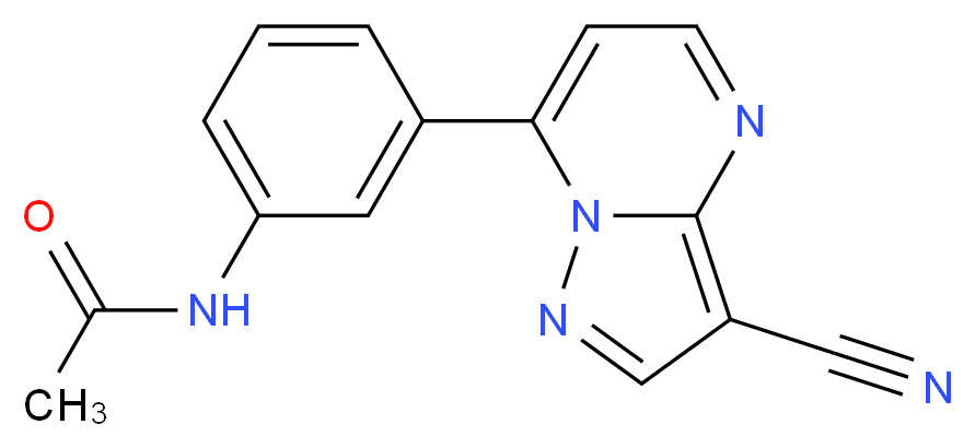 N-(3-{3-cyanopyrazolo[1,5-a]pyrimidin-7-yl}phenyl)acetamide_分子结构_CAS_115931-01-6