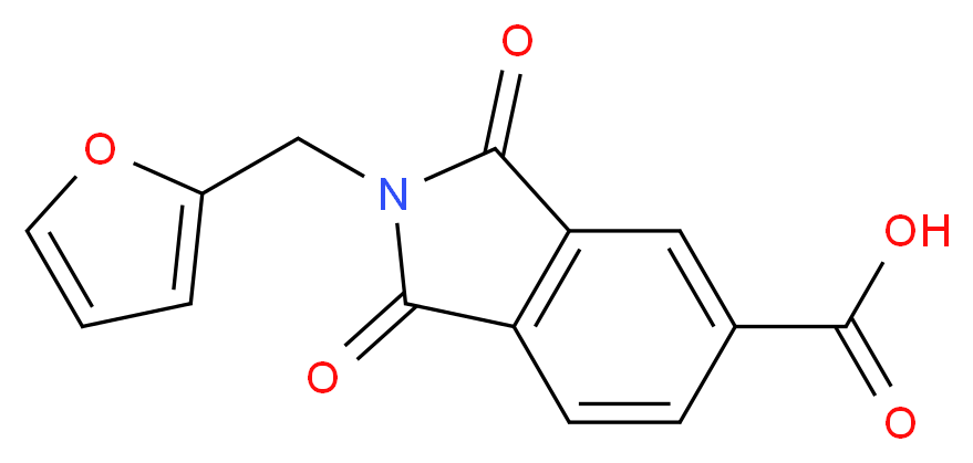 2-(furan-2-ylmethyl)-1,3-dioxo-2,3-dihydro-1H-isoindole-5-carboxylic acid_分子结构_CAS_356575-75-2