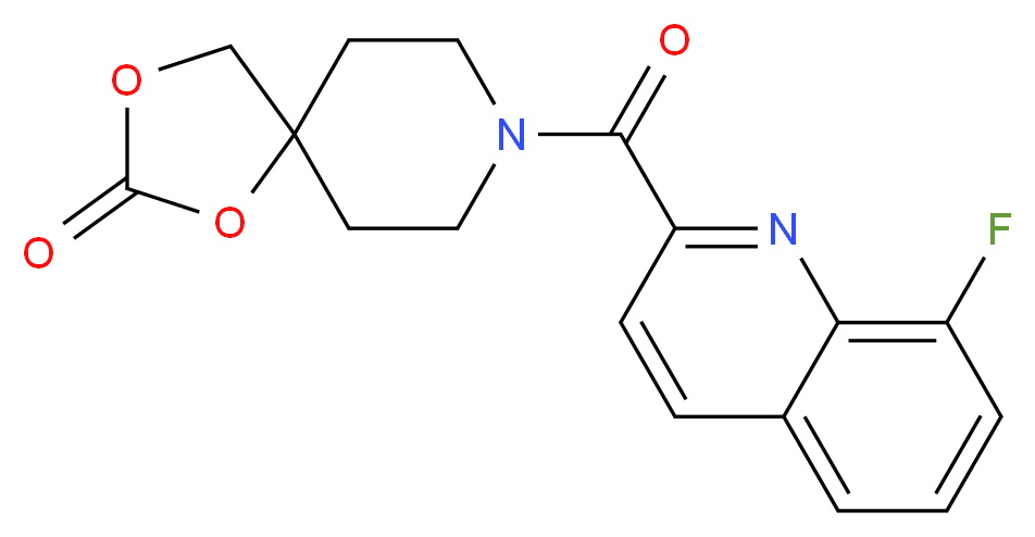 8-[(8-fluoro-2-quinolinyl)carbonyl]-1,3-dioxa-8-azaspiro[4.5]decan-2-one_分子结构_CAS_)