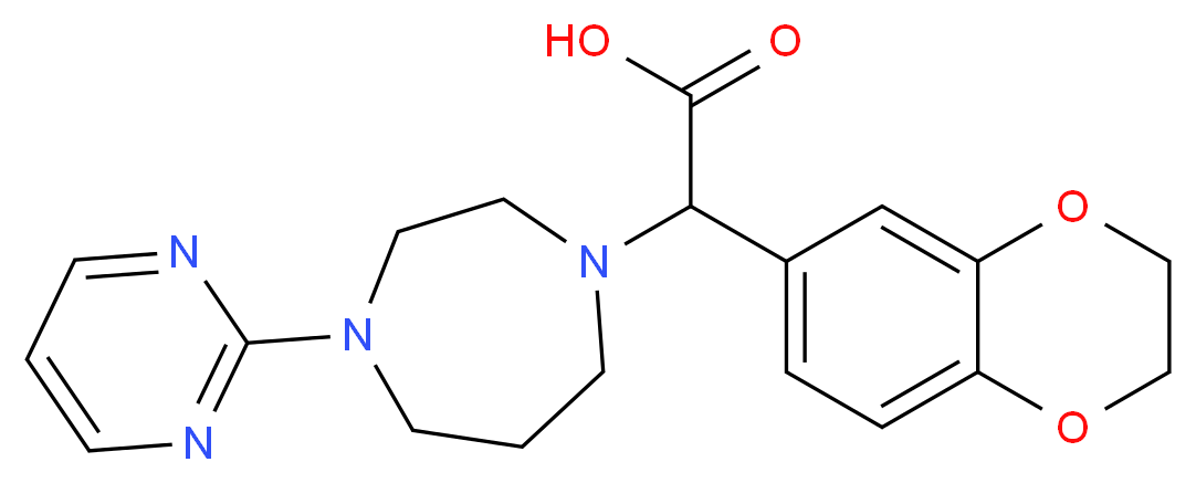 2,3-dihydro-1,4-benzodioxin-6-yl(4-pyrimidin-2-yl-1,4-diazepan-1-yl)acetic acid_分子结构_CAS_)