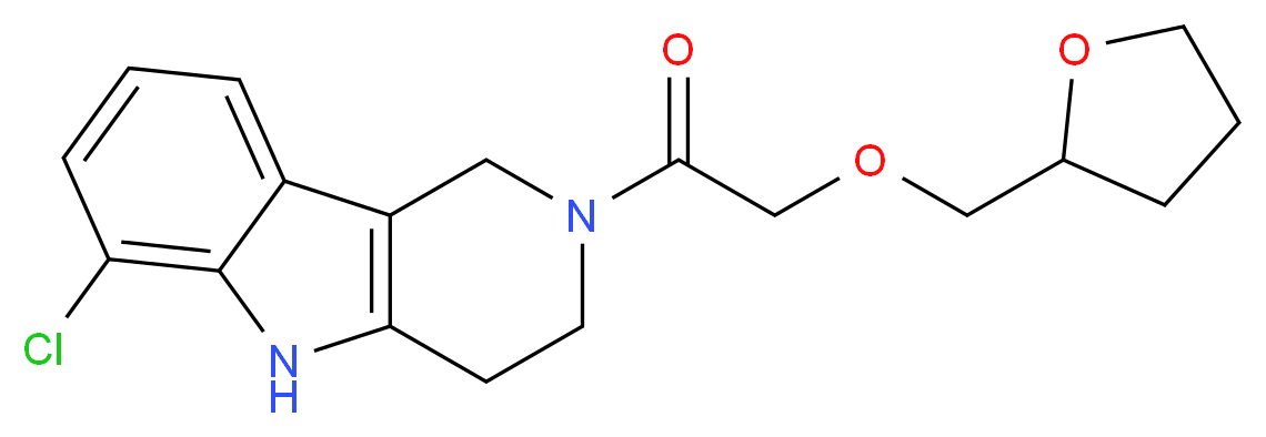 6-chloro-2-[(tetrahydro-2-furanylmethoxy)acetyl]-2,3,4,5-tetrahydro-1H-pyrido[4,3-b]indole_分子结构_CAS_)
