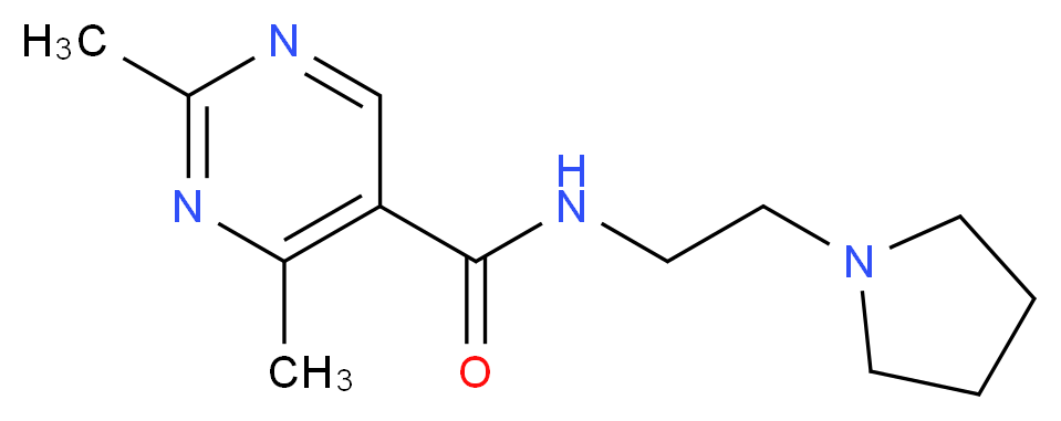 2,4-dimethyl-N-(2-pyrrolidin-1-ylethyl)pyrimidine-5-carboxamide_分子结构_CAS_)