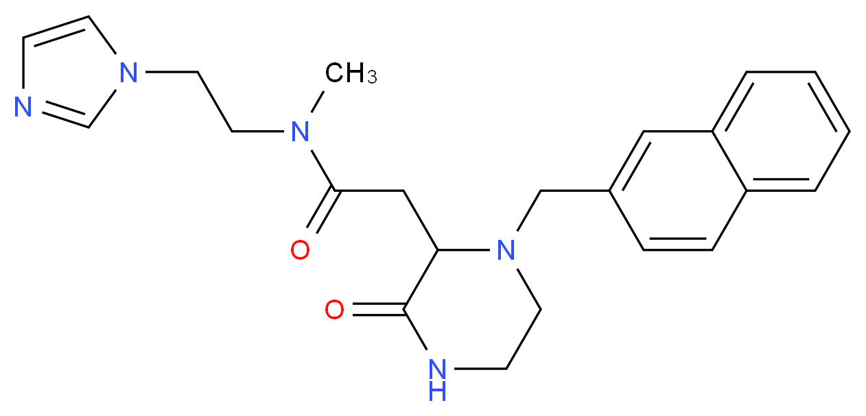 N-[2-(1H-imidazol-1-yl)ethyl]-N-methyl-2-[1-(2-naphthylmethyl)-3-oxo-2-piperazinyl]acetamide_分子结构_CAS_)
