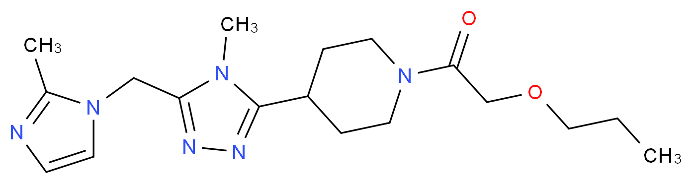 4-{4-methyl-5-[(2-methyl-1H-imidazol-1-yl)methyl]-4H-1,2,4-triazol-3-yl}-1-(propoxyacetyl)piperidine_分子结构_CAS_)
