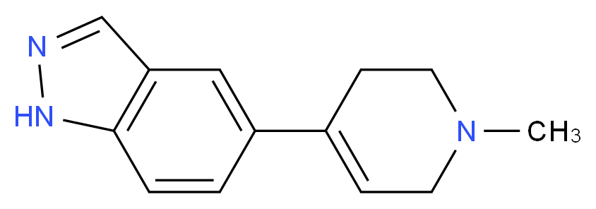 5-(1-methyl-1,2,3,6-tetrahydropyridin-4-yl)-1H-indazole_分子结构_CAS_885272-72-0