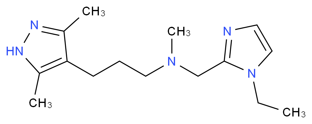 3-(3,5-dimethyl-1H-pyrazol-4-yl)-N-[(1-ethyl-1H-imidazol-2-yl)methyl]-N-methylpropan-1-amine_分子结构_CAS_)