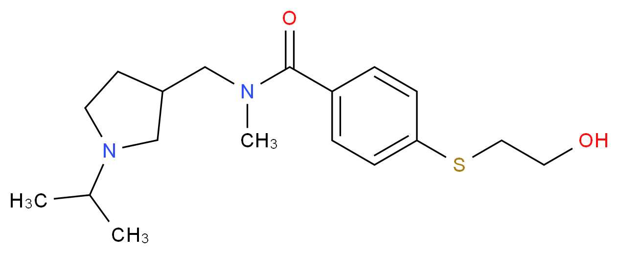 4-[(2-hydroxyethyl)thio]-N-[(1-isopropylpyrrolidin-3-yl)methyl]-N-methylbenzamide_分子结构_CAS_)