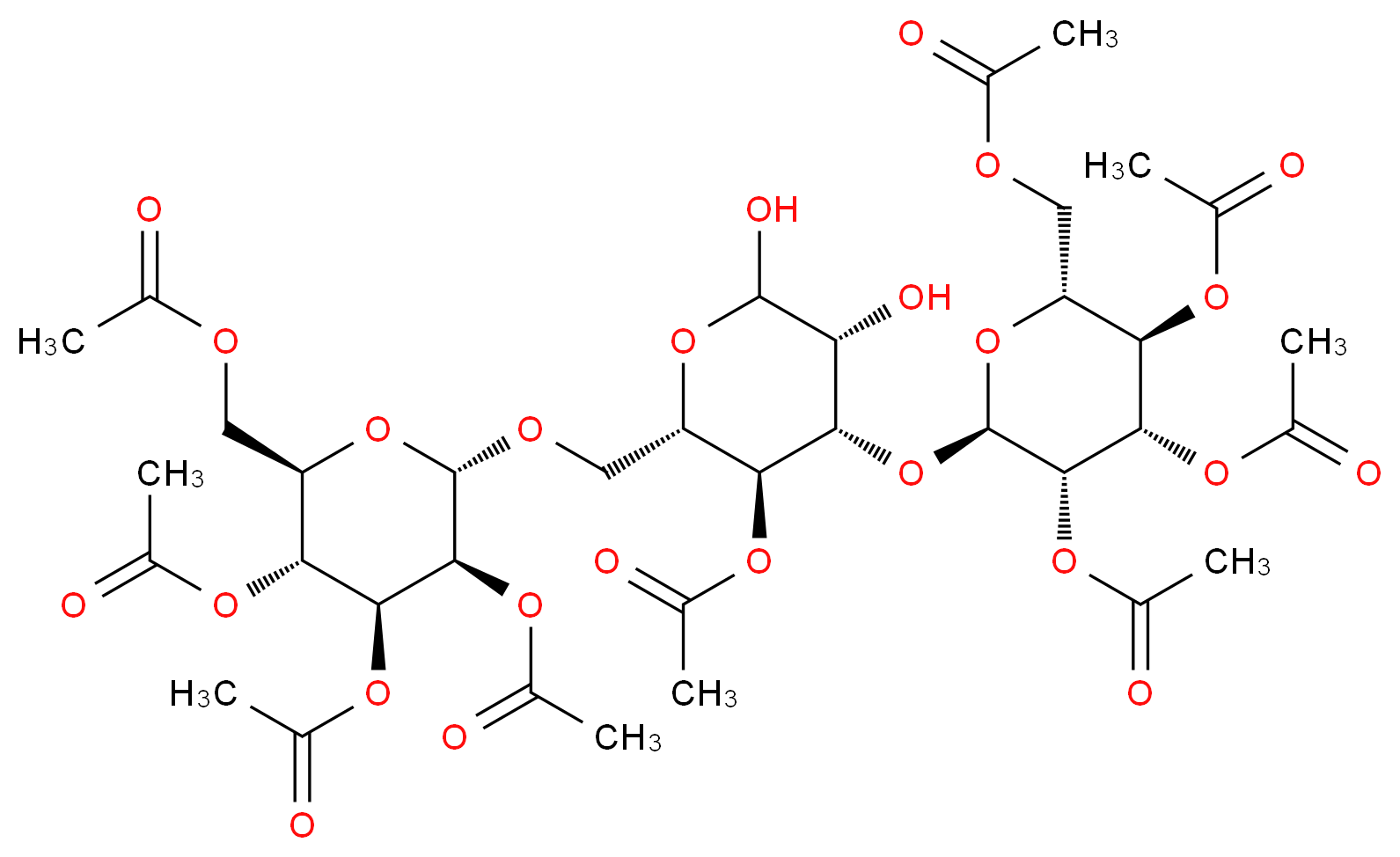 4-O-ACETYL-3,6-DI-O-(2,3,4,6-TETRA-O-ACETYL-ALPHA-D-MANNOPYRANOSYL)-D-MANNOPYRANOSE_分子结构_CAS_)