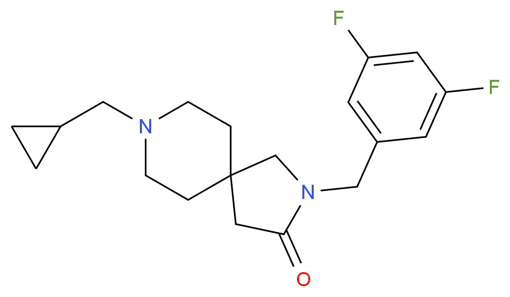 8-(cyclopropylmethyl)-2-(3,5-difluorobenzyl)-2,8-diazaspiro[4.5]decan-3-one_分子结构_CAS_)