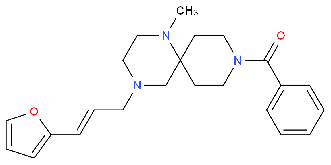 9-benzoyl-4-[(2E)-3-(2-furyl)prop-2-en-1-yl]-1-methyl-1,4,9-triazaspiro[5.5]undecane_分子结构_CAS_)