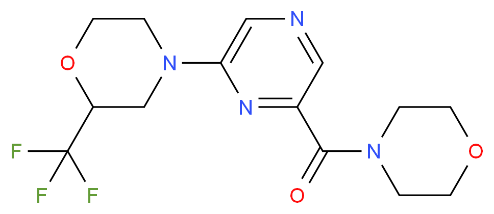 4-[6-(morpholin-4-ylcarbonyl)pyrazin-2-yl]-2-(trifluoromethyl)morpholine_分子结构_CAS_)