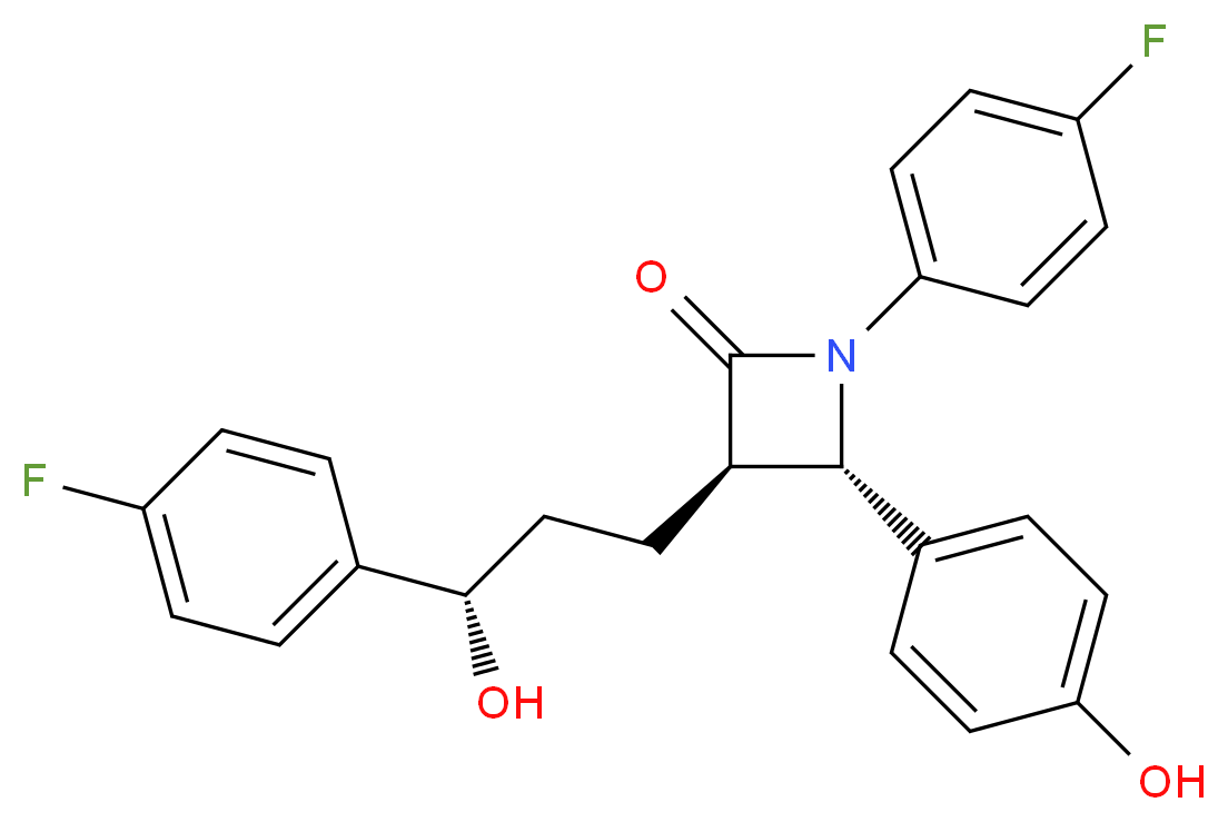 (3R,4S)-1-(4-fluorophenyl)-3-[(3S)-3-(4-fluorophenyl)-3-hydroxypropyl]-4-(4-hydroxyphenyl)azetidin-2-one_分子结构_CAS_)