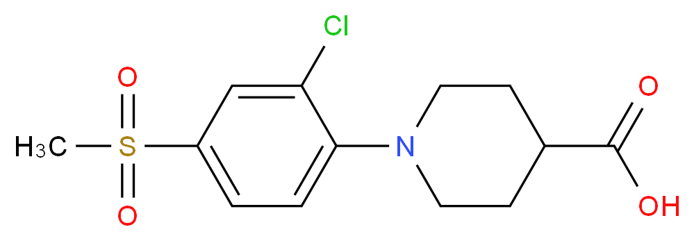 1-[2-Chloro-4-(methylsulphonyl)phenyl]piperidine-4-carboxylic acid_分子结构_CAS_)