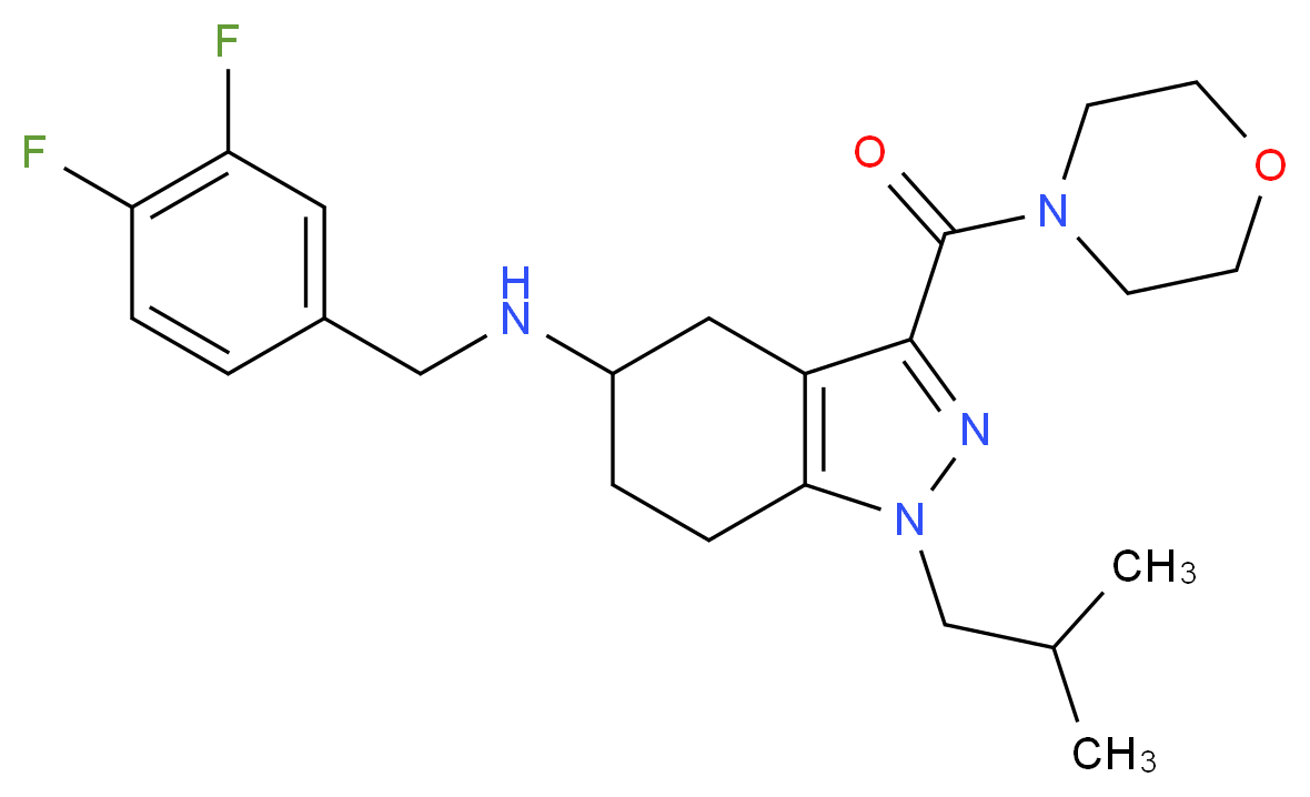 N-(3,4-difluorobenzyl)-1-isobutyl-3-(4-morpholinylcarbonyl)-4,5,6,7-tetrahydro-1H-indazol-5-amine_分子结构_CAS_)