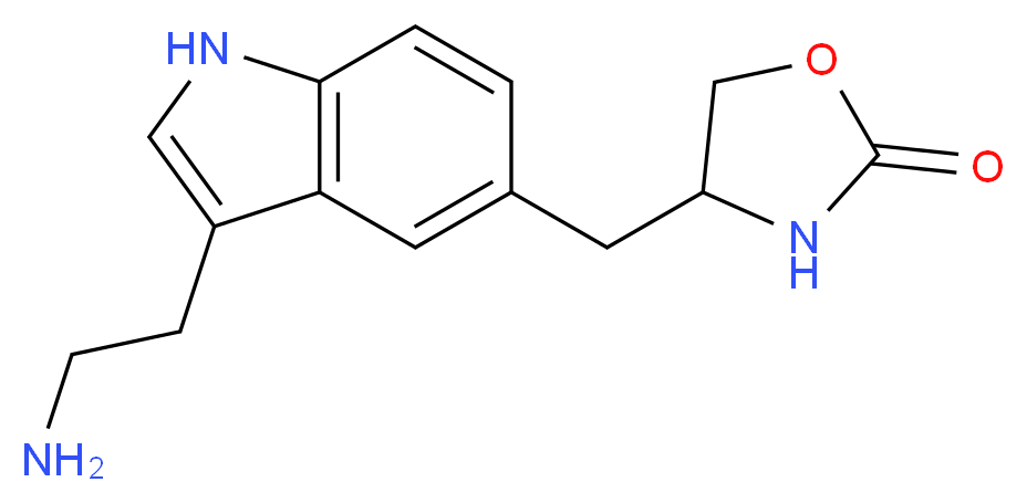 4-{[3-(2-aminoethyl)-1H-indol-5-yl]methyl}-1,3-oxazolidin-2-one_分子结构_CAS_139264-15-6