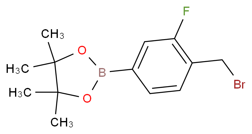 2-(4-(Bromomethyl)-3-fluorophenyl)-4,4,5,5-tetramethyl-1,3,2-dioxaborolane_分子结构_CAS_1150271-74-1)