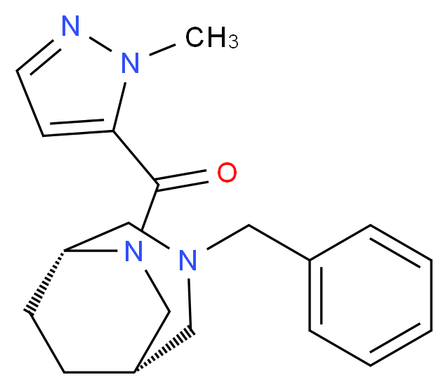 (1S*,5R*)-3-benzyl-6-[(1-methyl-1H-pyrazol-5-yl)carbonyl]-3,6-diazabicyclo[3.2.2]nonane_分子结构_CAS_)