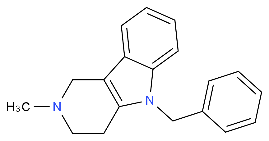 5-benzyl-2-methyl-1H,2H,3H,4H,5H-pyrido[4,3-b]indole_分子结构_CAS_524-81-2